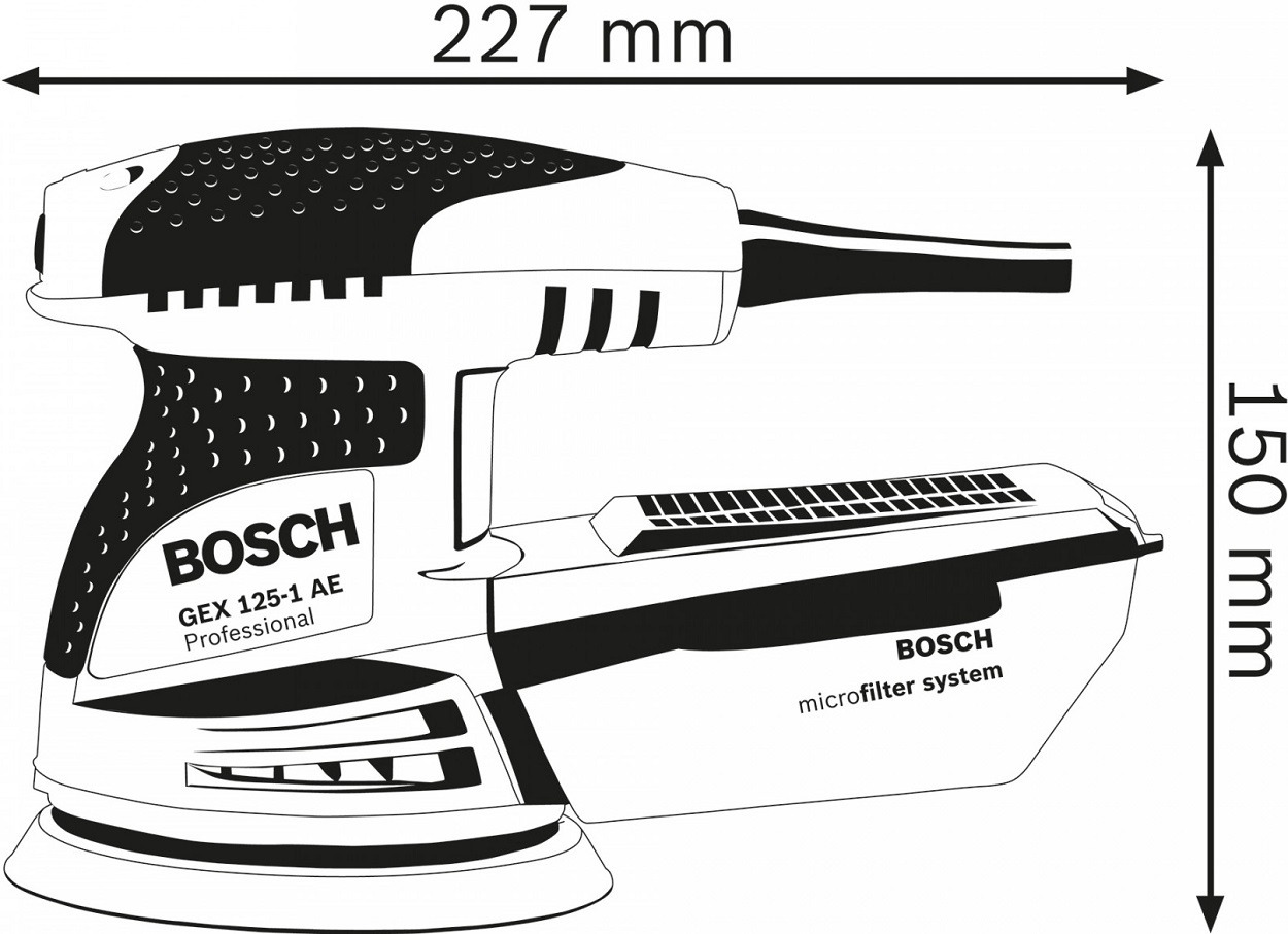 Шлифмашина эксцентриковая BOSCH GEX 125-1 AE 125 мм 250 Вт — цена в  Стерлитамаке, купить в интернет-магазине, характеристики и отзывы, фото